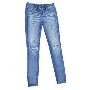 american eagle super super stretch distressed jegging